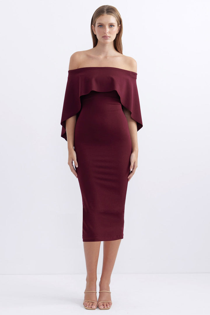 Composure Long Midi Dress in Wine