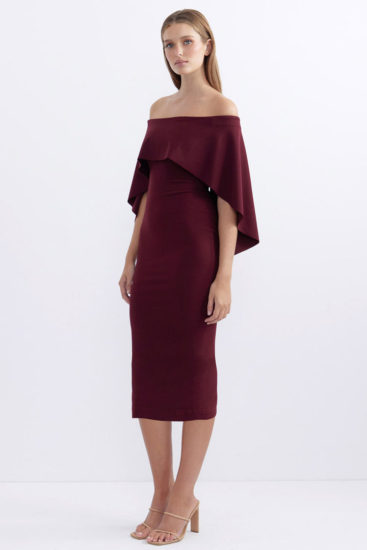 Composure Long Midi Dress in Wine