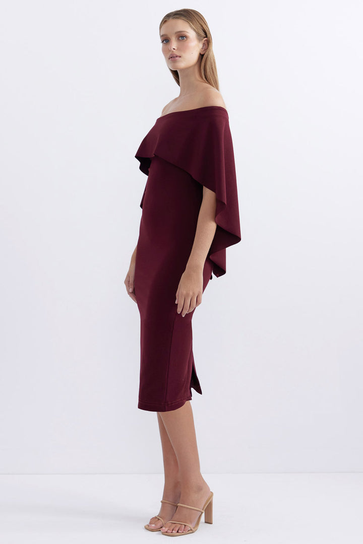 Composure Long Midi Dress in Wine