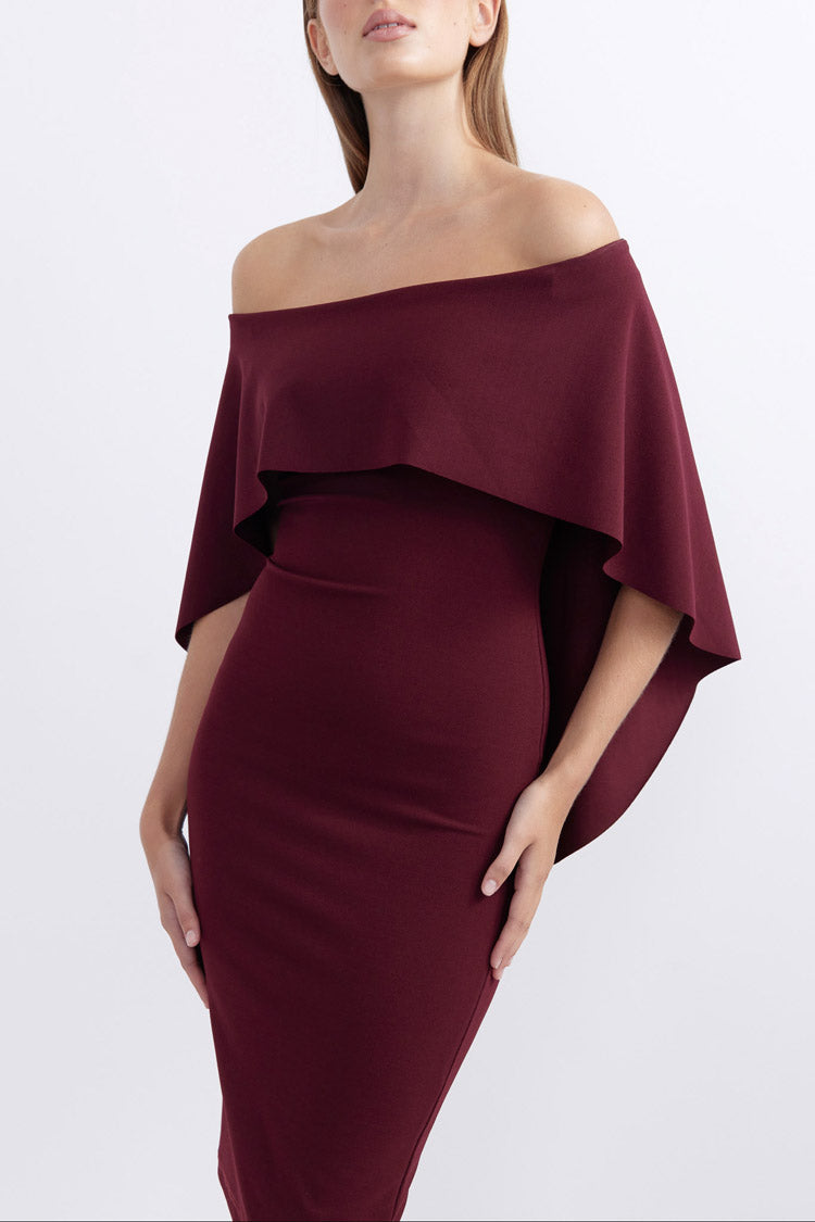Composure Long Midi Dress in Wine