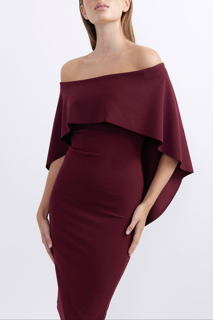 Composure Long Midi Dress in Wine