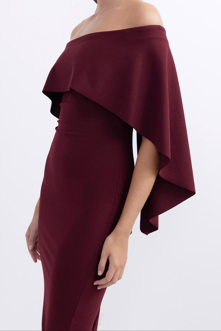 Composure Long Midi Dress in Wine