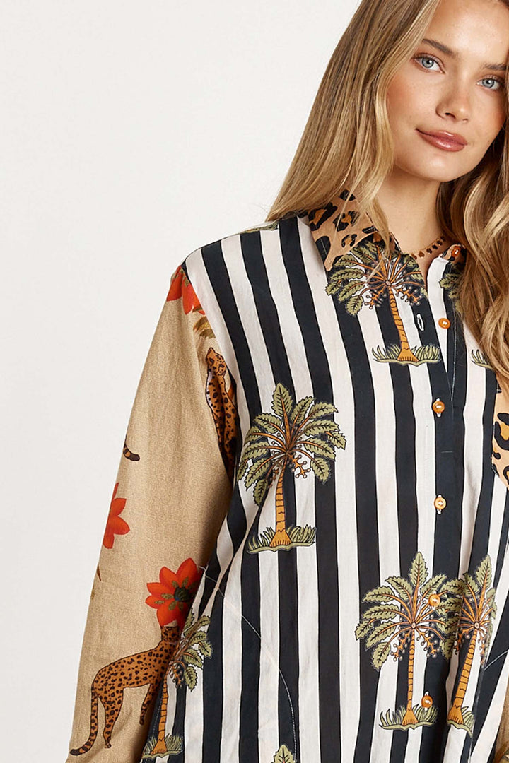 Congo Shirt Dress in Natural