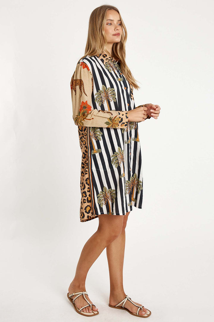 Congo Shirt Dress in Natural