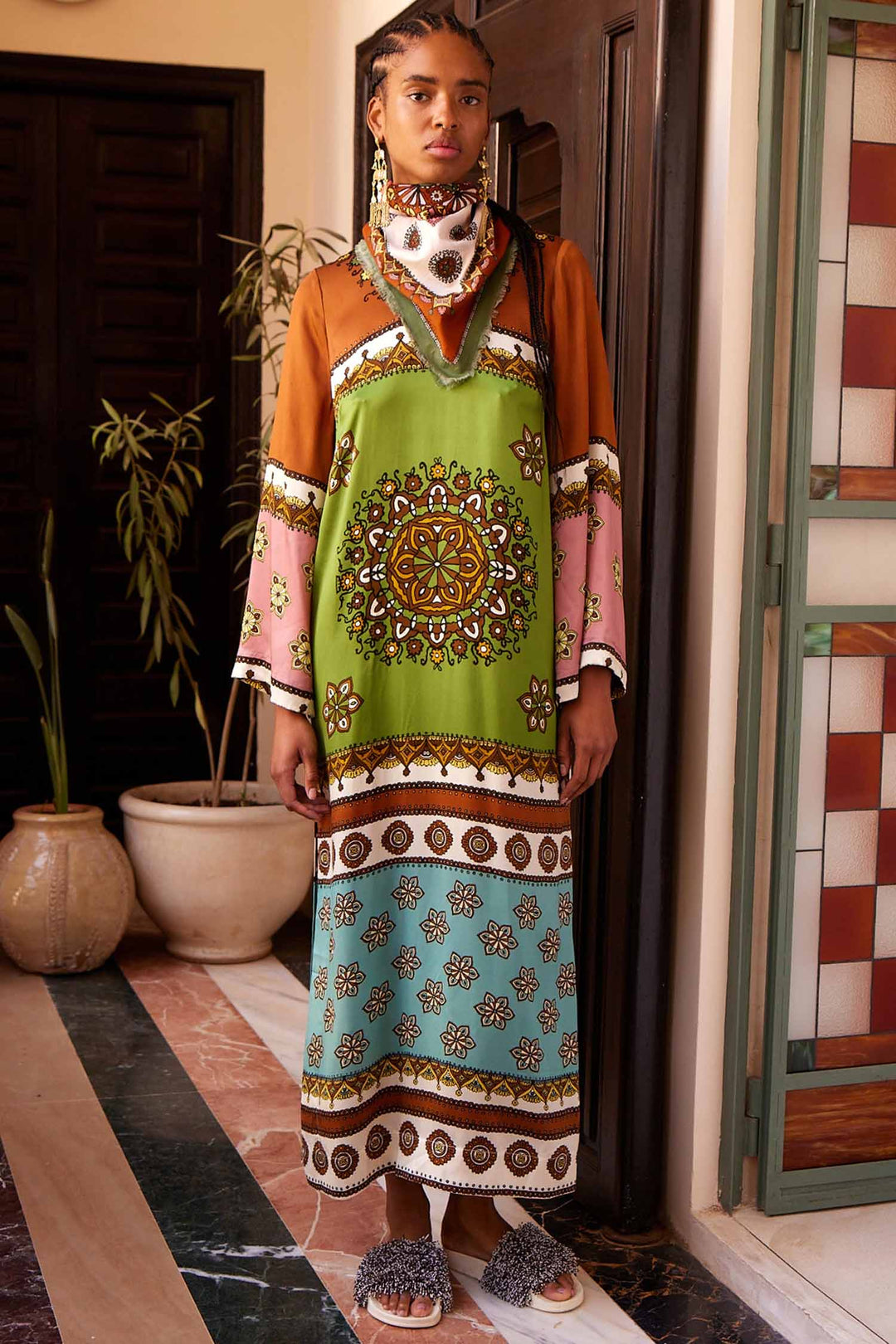 Contina Silk Midi Dress