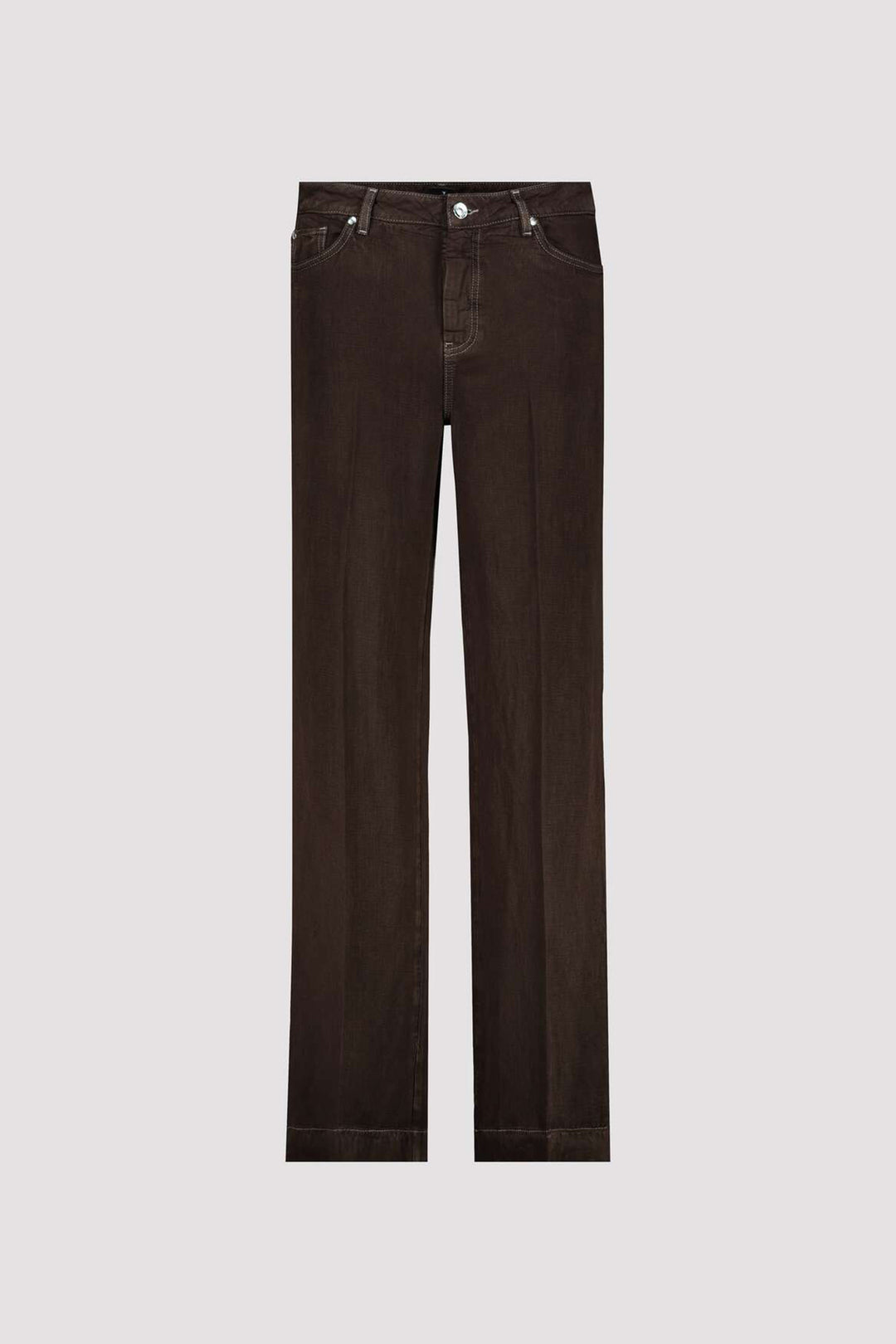 Contrast Seam Jeans in Dark Chocolate