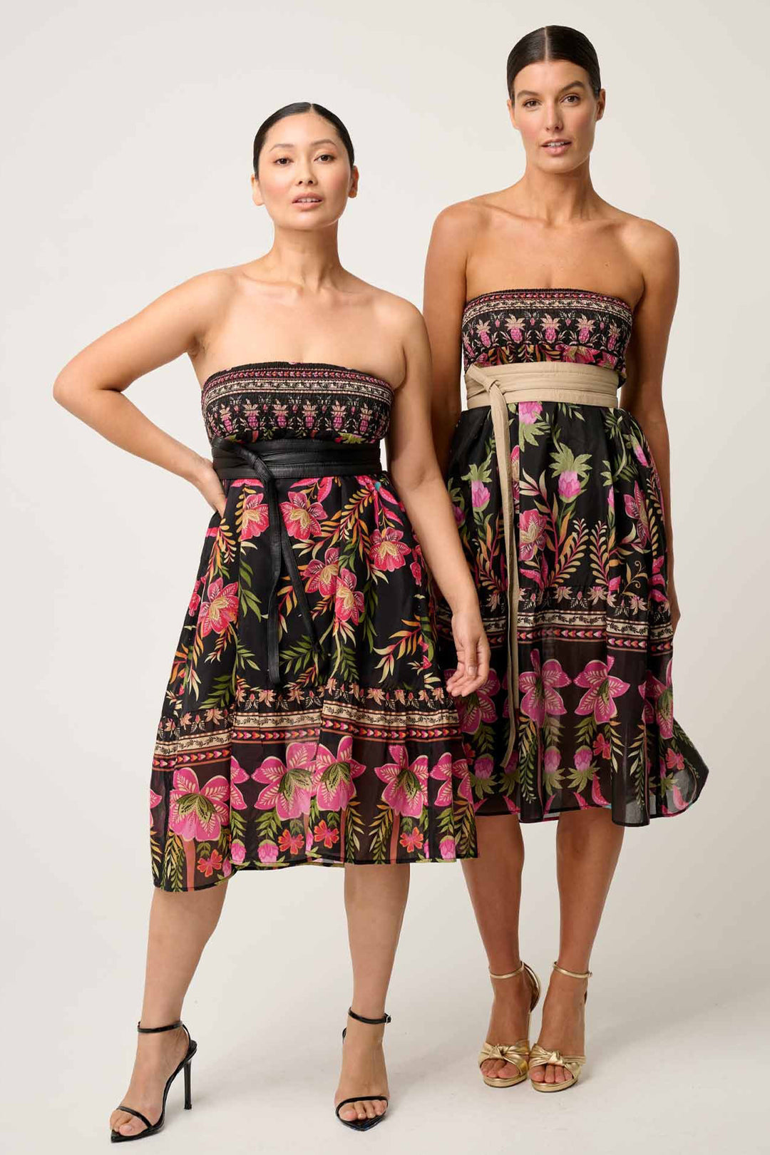 Cordelia Shirred Printed Skirt in Anthos Lotos