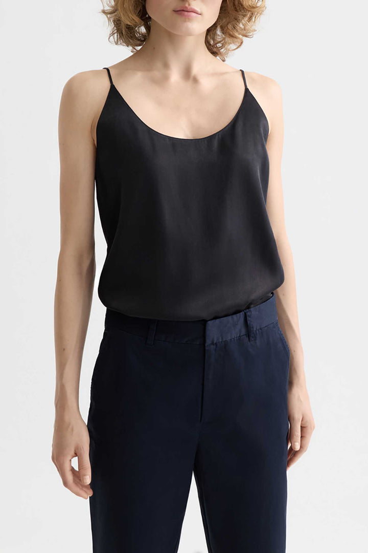 Core Jersey Woven Tank in Black