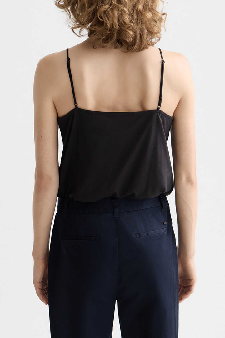 Core Jersey Woven Tank in Black