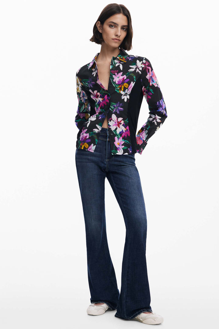 Costadillo Floral Shirt in Black