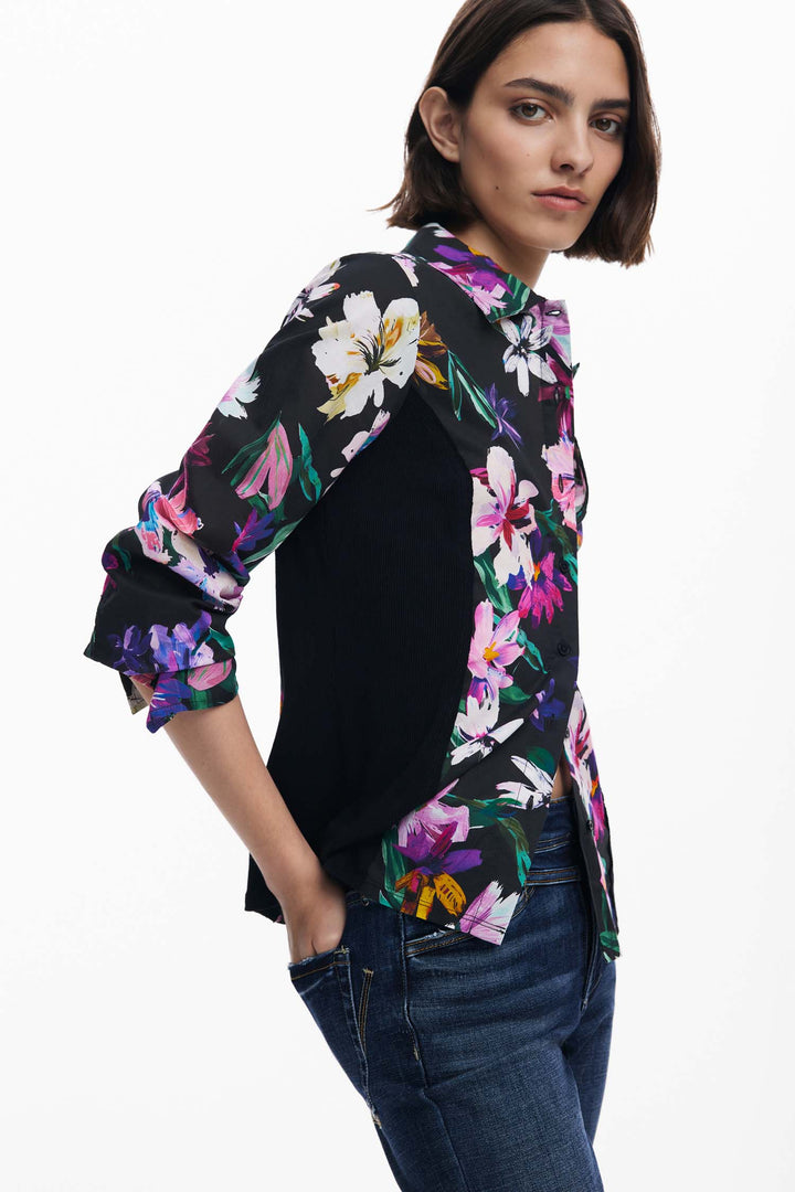 Costadillo Floral Shirt in Black