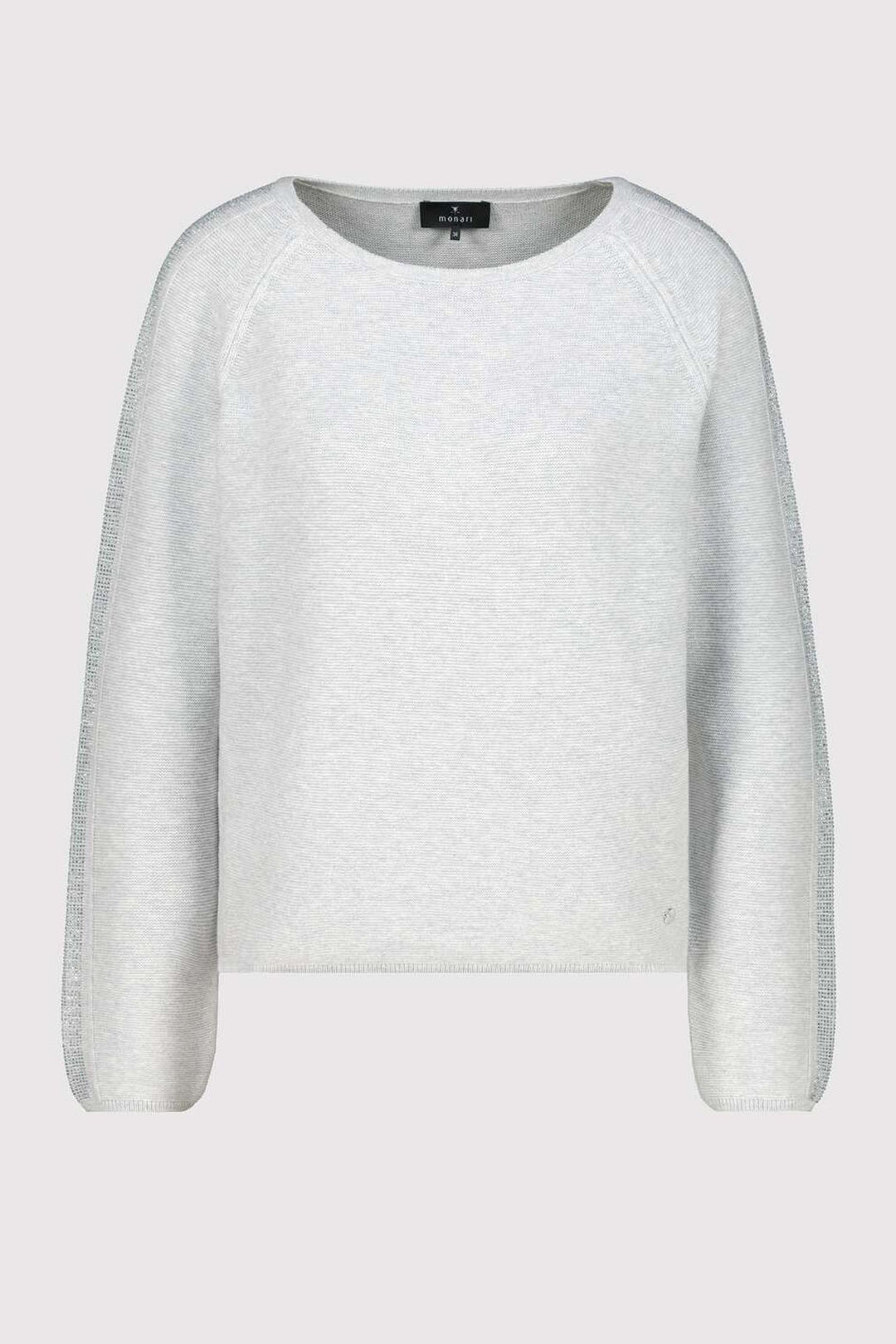 Cotton Wool Knit w Crystal Sleeve Detail in Grey