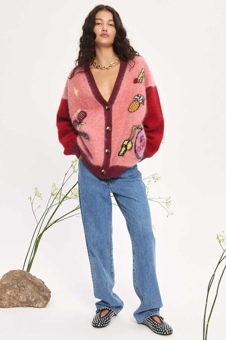 Court Cardigan in Pink
