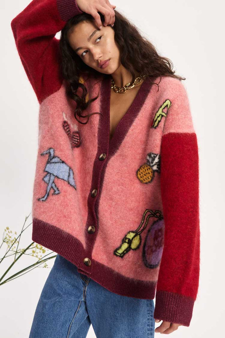 Court Cardigan in Pink