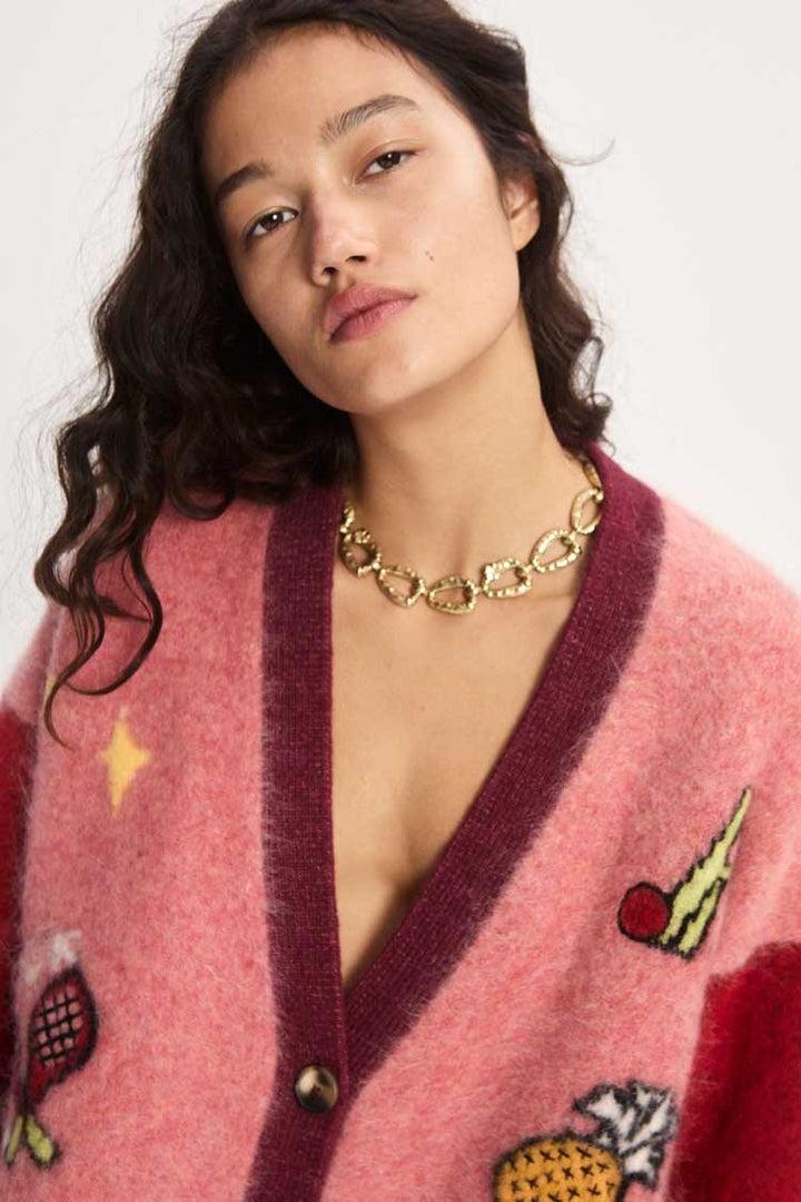 Court Cardigan in Pink