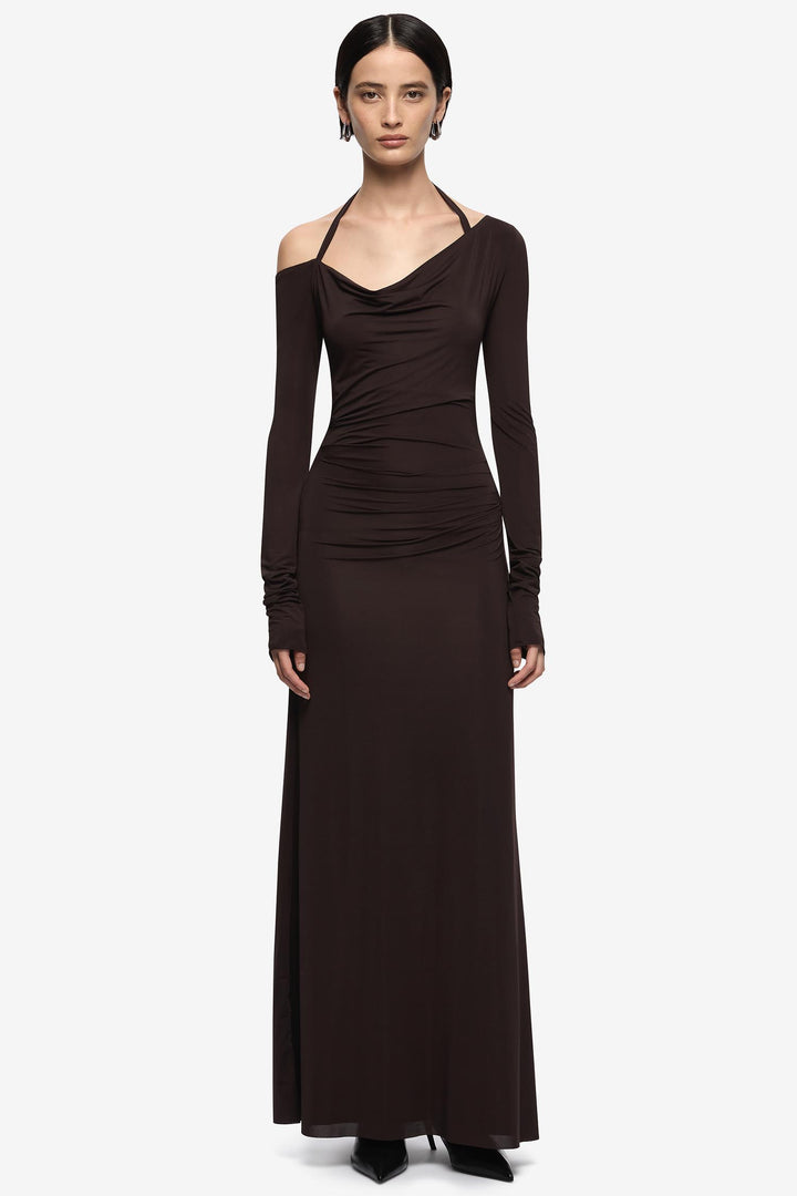 Court L/S Maxi Dress in Dark Chocolate