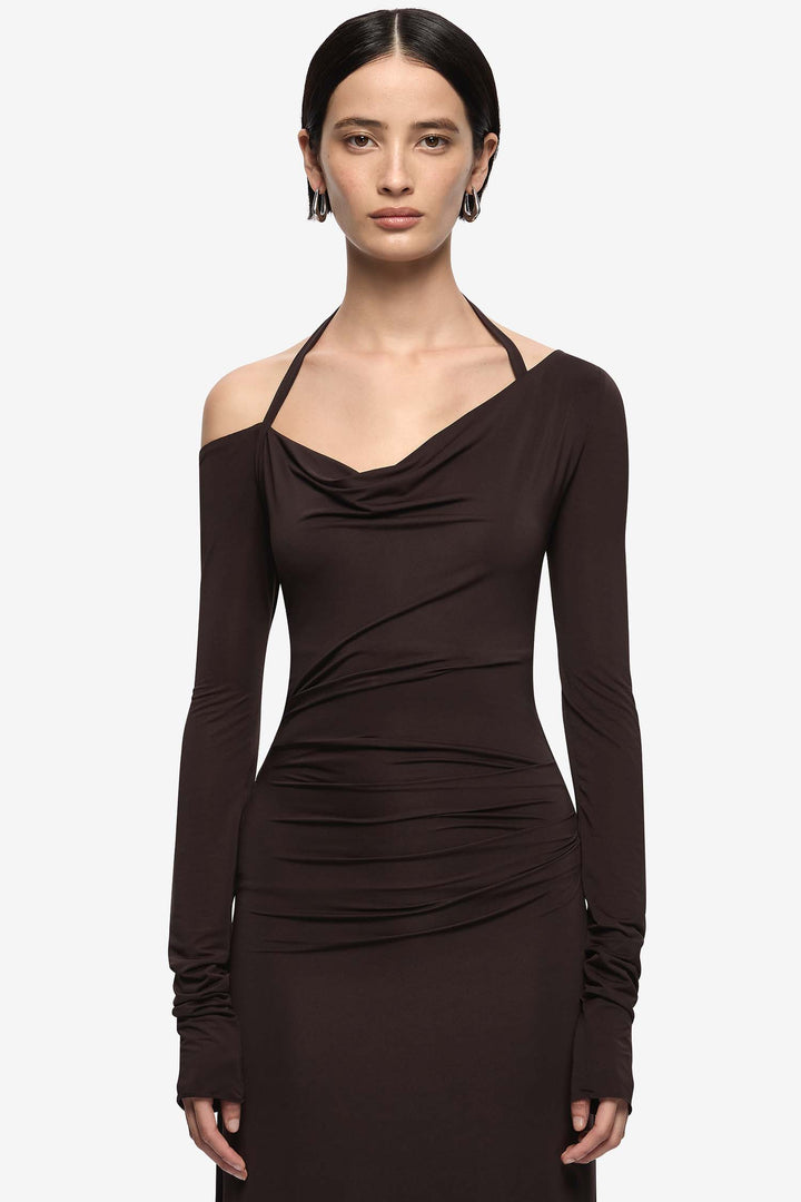 Court L/S Maxi Dress in Dark Chocolate