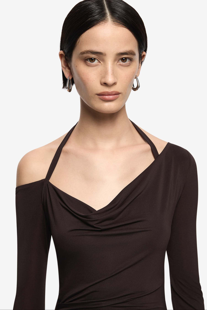 Court L/S Maxi Dress in Dark Chocolate