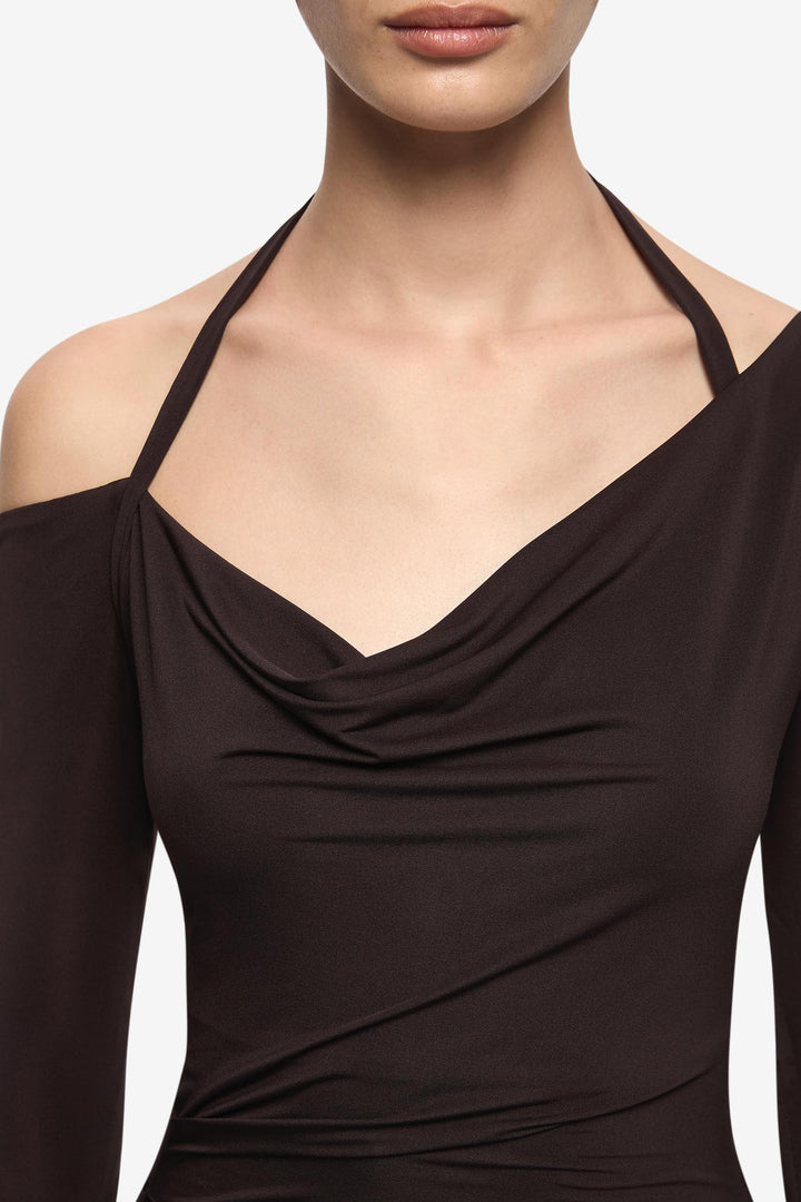 Court L/S Maxi Dress in Dark Chocolate