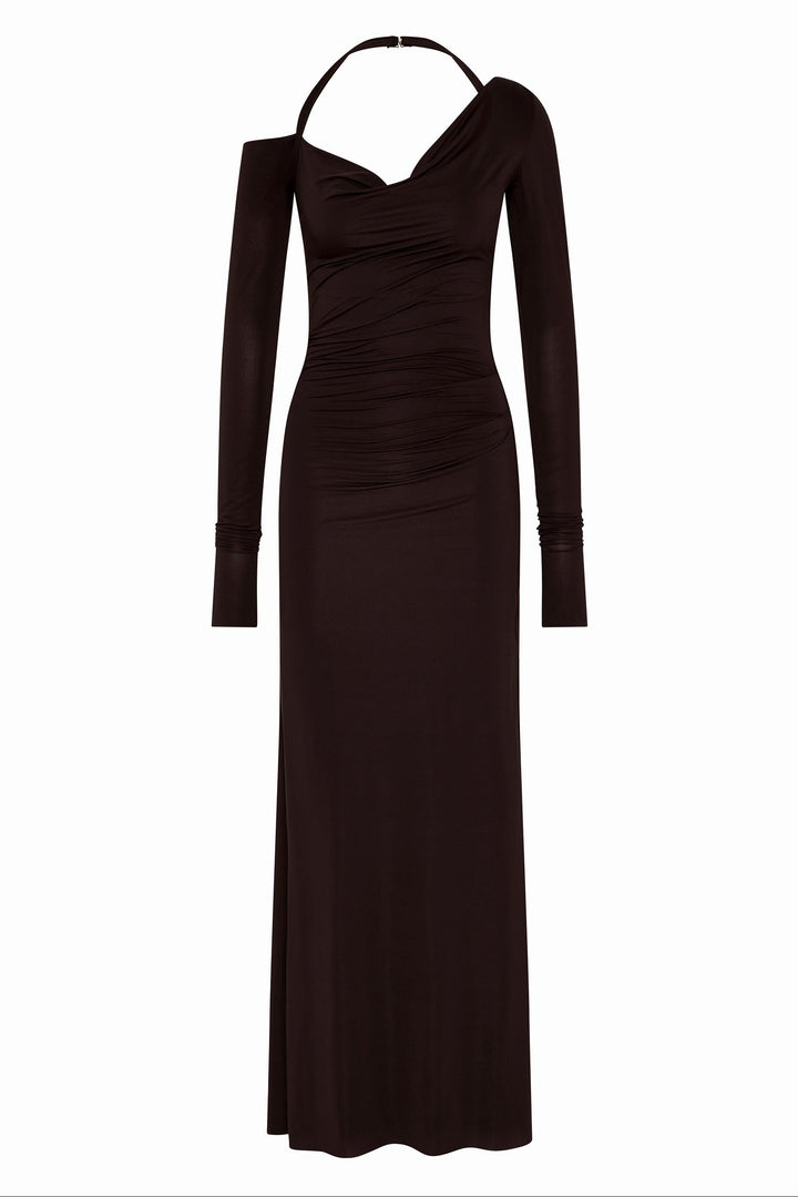 Court L/S Maxi Dress in Dark Chocolate