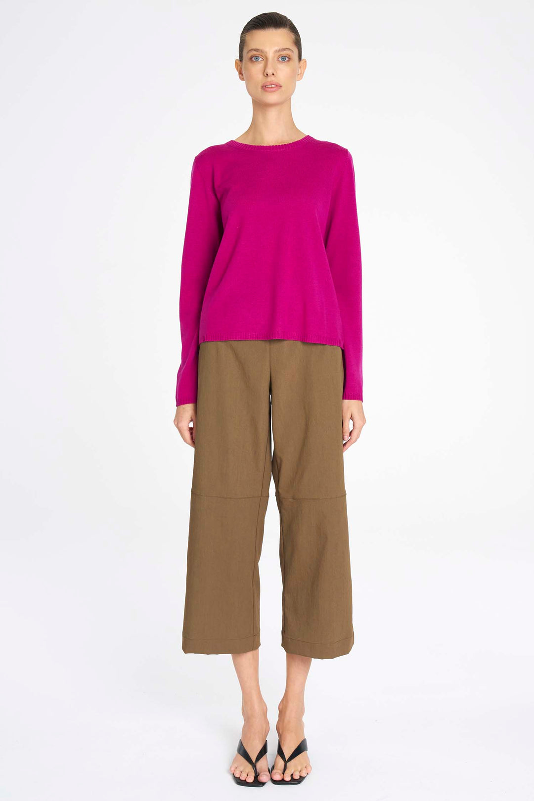 Crew Sweater in Berry