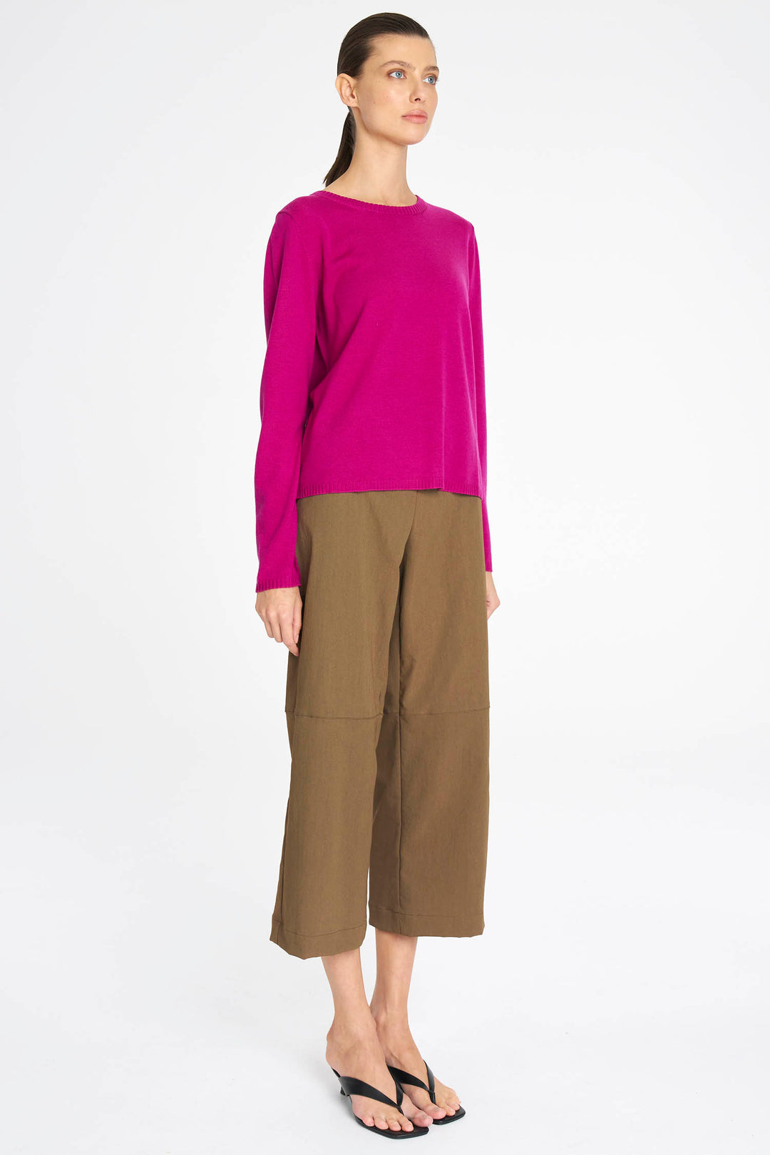 Crew Sweater in Berry