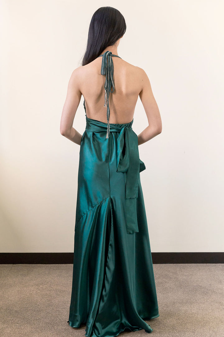 Crochet Cameo Dress in Emerald