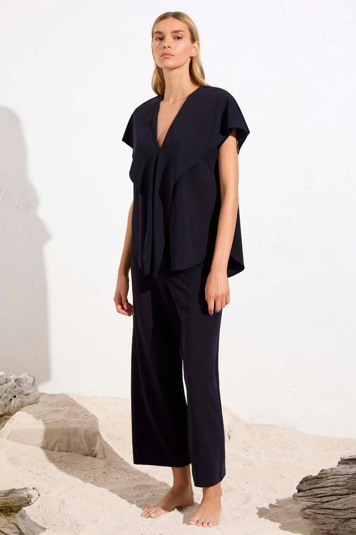 Crop Palazzo Pant in True Navy