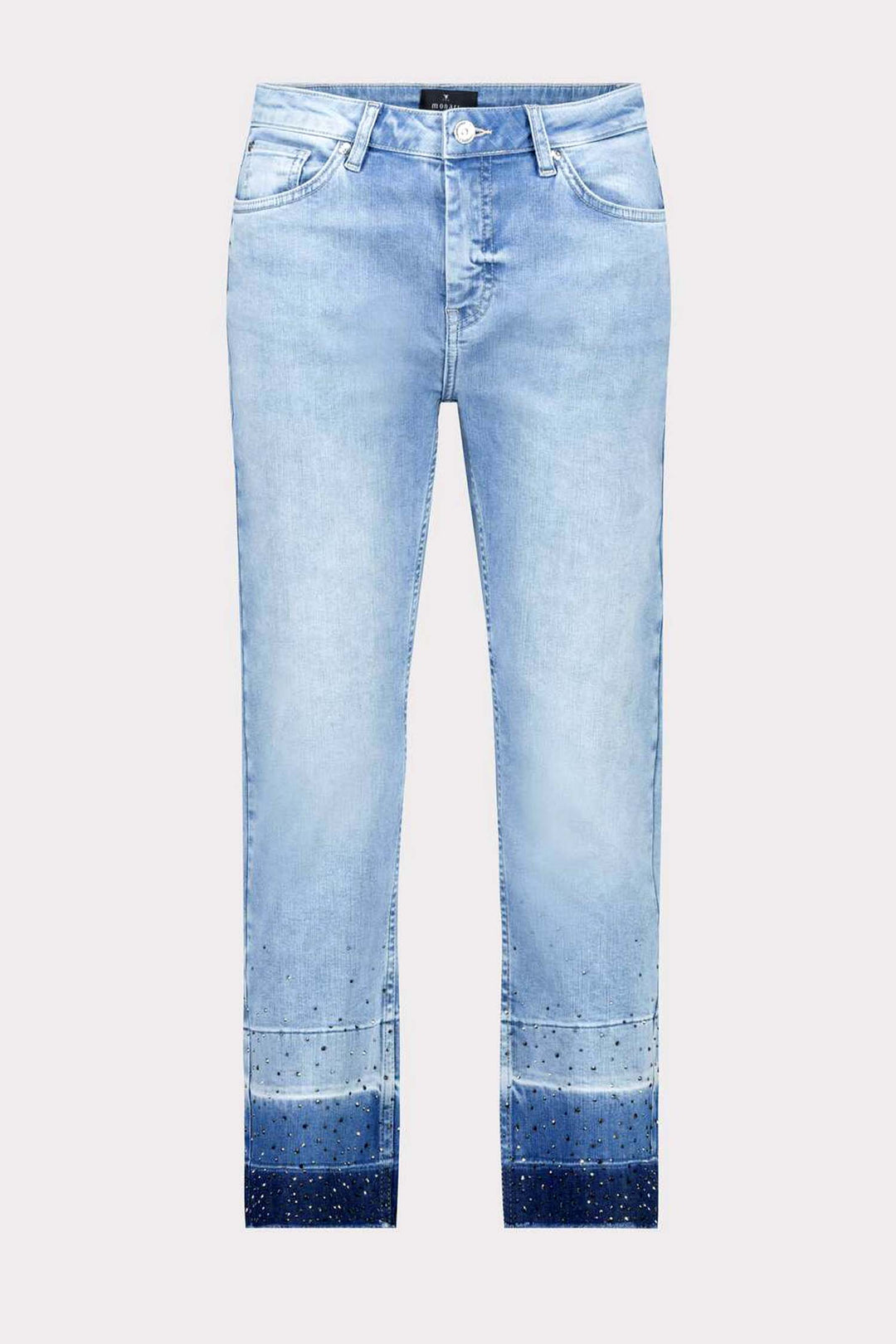 Cropped Gradient Jeans w Rhinestones