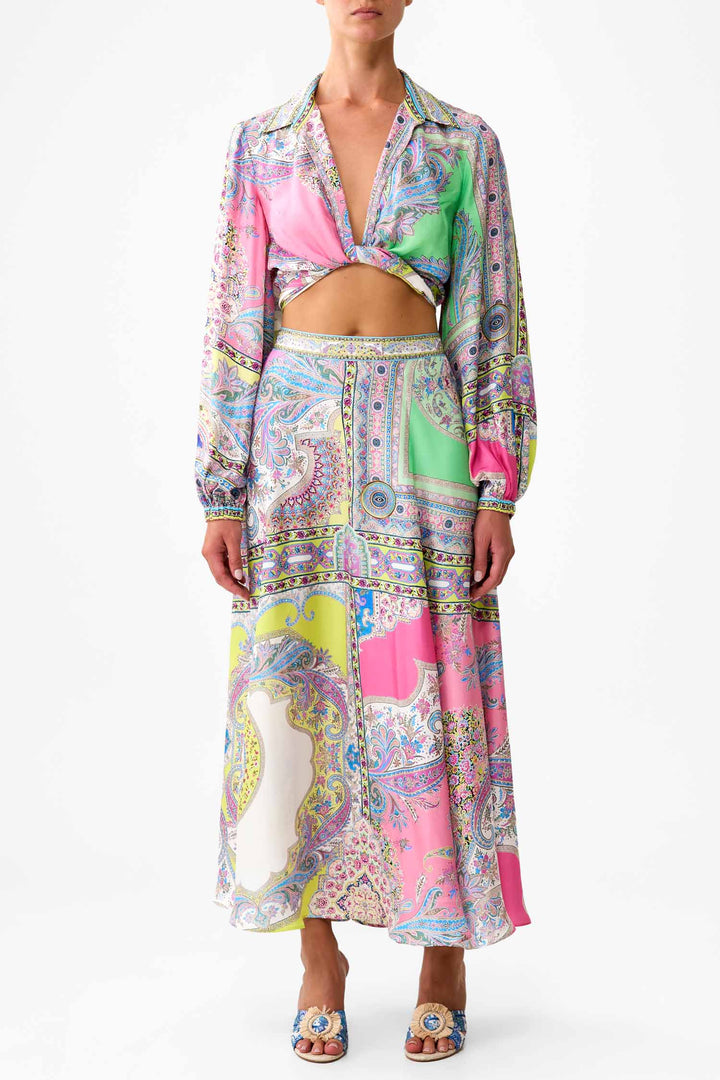 Cropped Wrap Shirt in Magic Carpet Ride