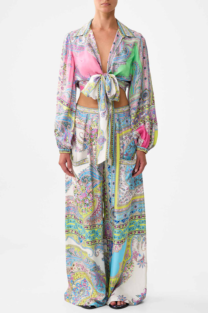 Cropped Wrap Shirt in Magic Carpet Ride