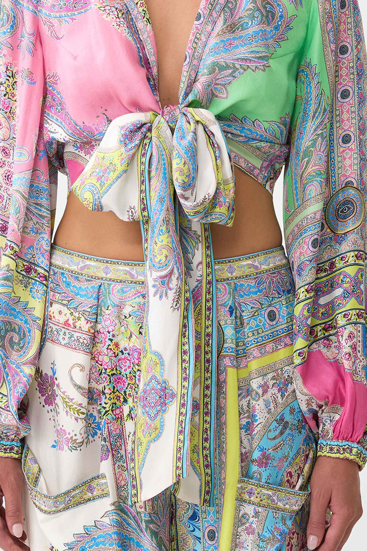Cropped Wrap Shirt in Magic Carpet Ride