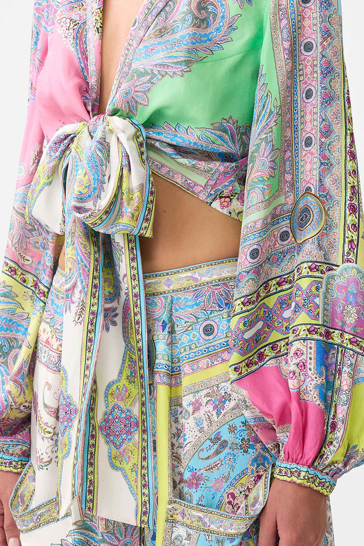 Cropped Wrap Shirt in Magic Carpet Ride