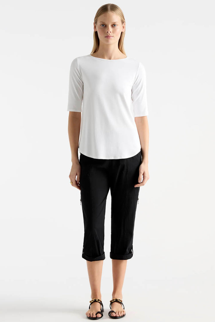Cropped Zip Cargo in Black