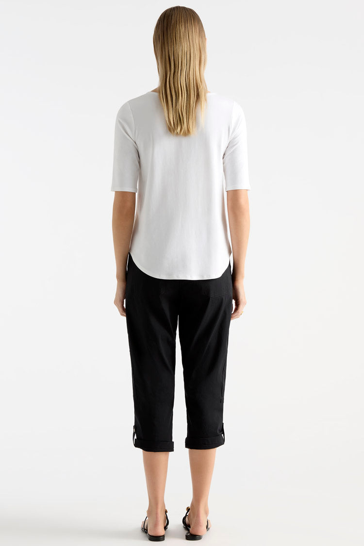 Cropped Zip Cargo in Black