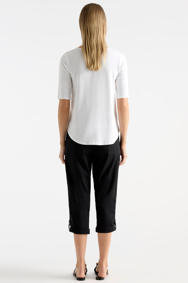 Cropped Zip Cargo in Black