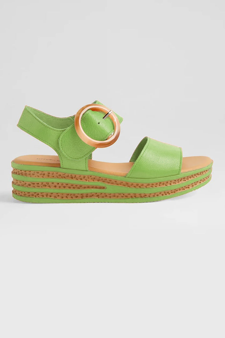 Cubbie Leather Sandals in Lime