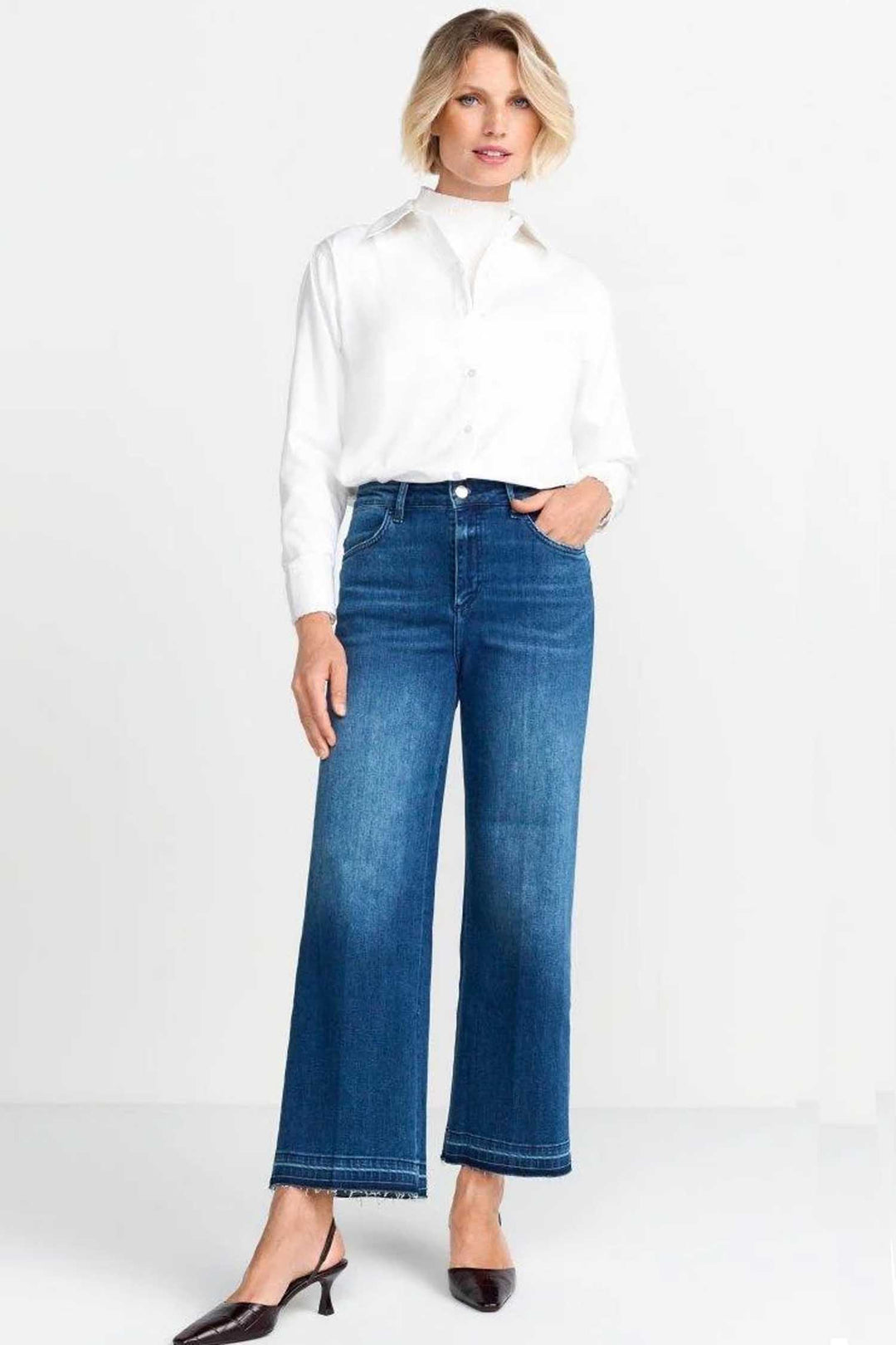 Culotte Deep Blue Denim in Denim Blue