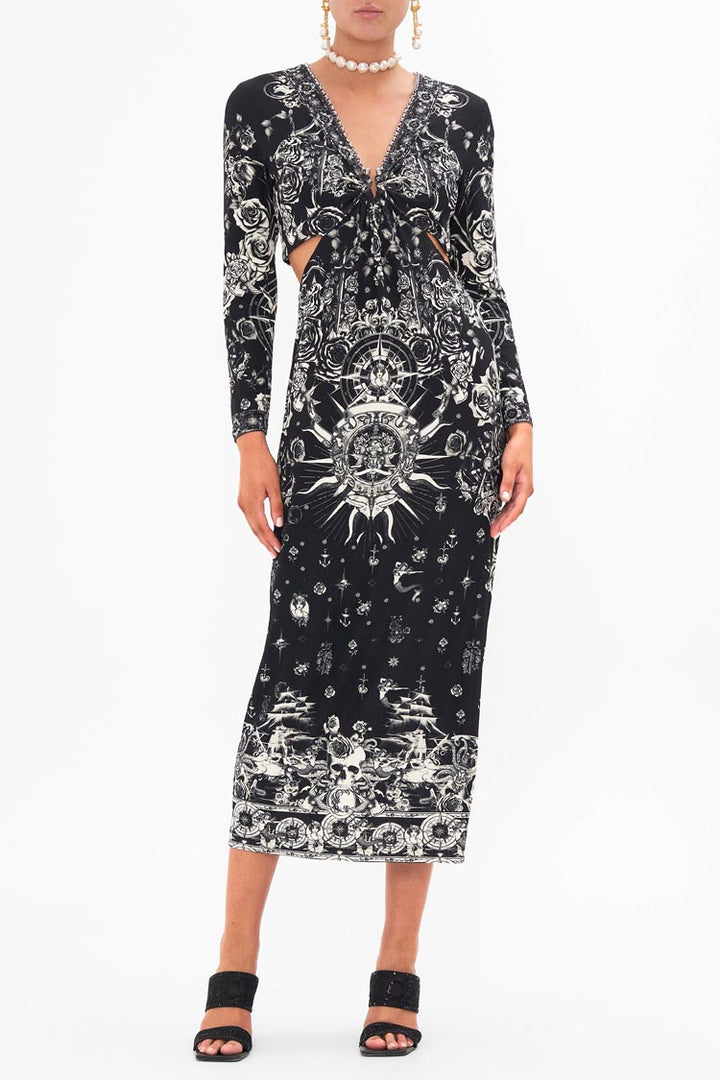 Cut Out Jersey Dress in Tales Of Tattoo | FINAL SALE