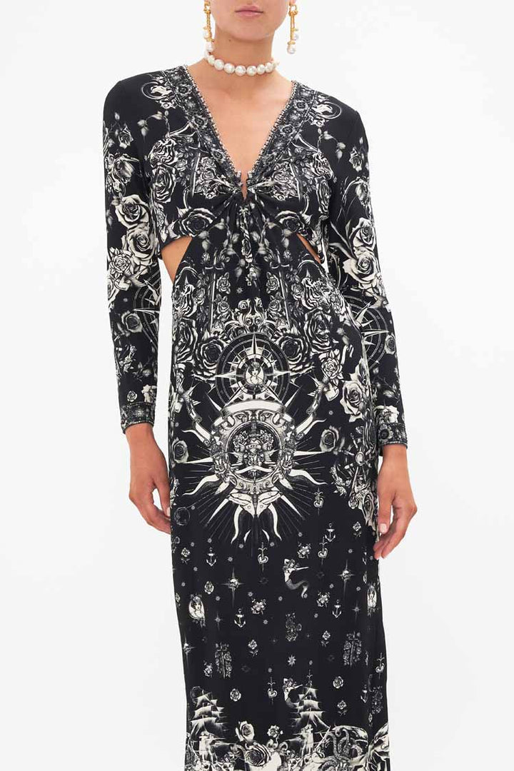 Cut Out Jersey Dress in Tales Of Tattoo | FINAL SALE