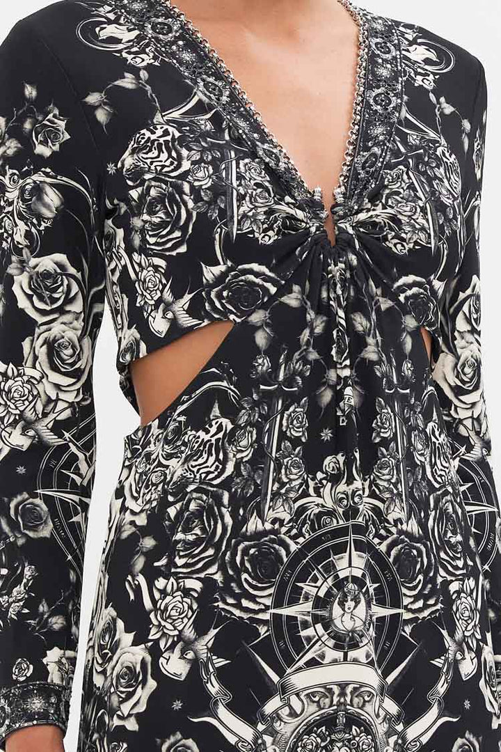 Cut Out Jersey Dress in Tales Of Tattoo | FINAL SALE