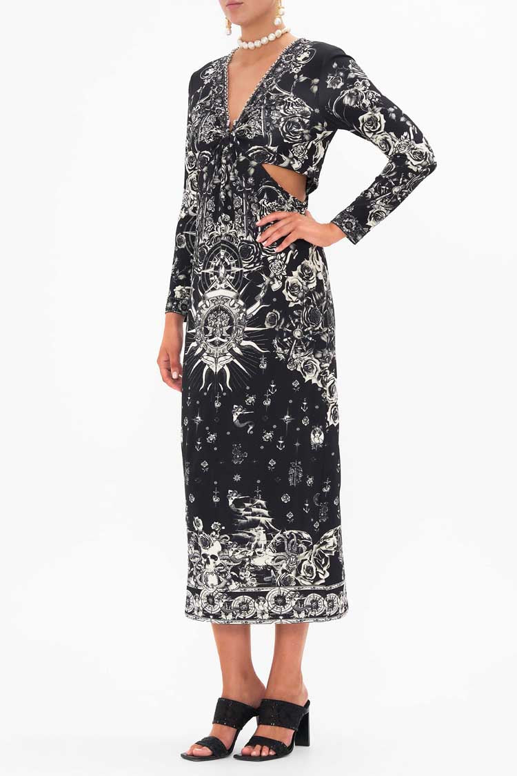Cut Out Jersey Dress in Tales Of Tattoo | FINAL SALE