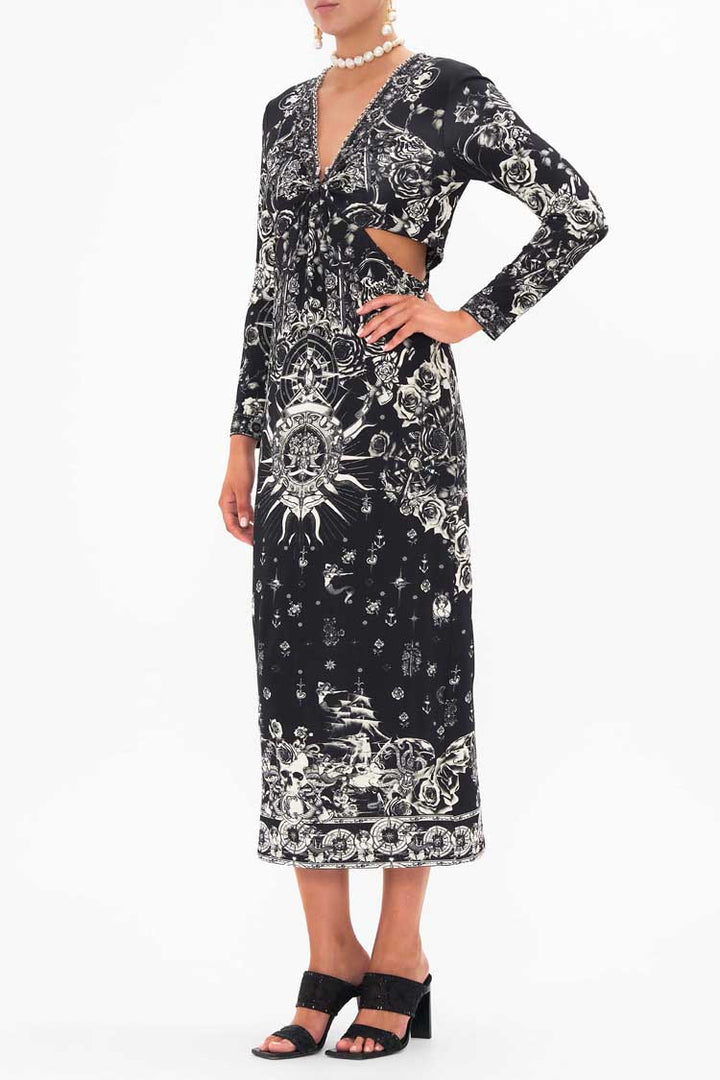 Cut Out Jersey Dress in Tales Of Tattoo | FINAL SALE