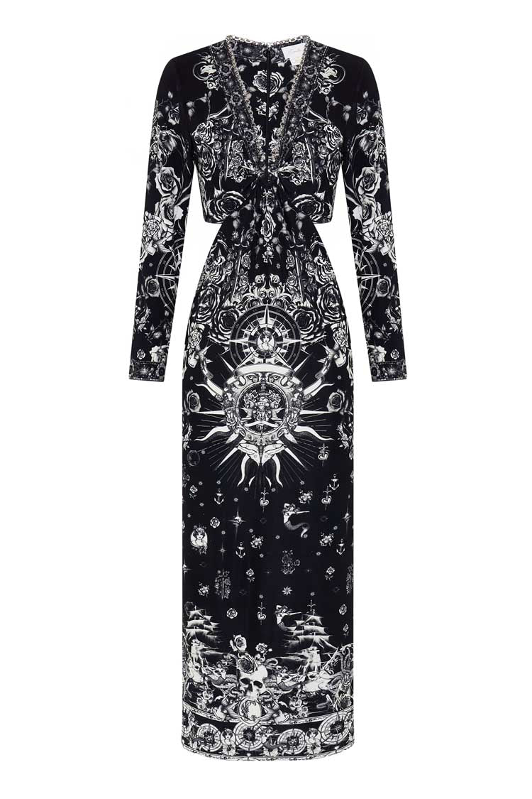 Cut Out Jersey Dress in Tales Of Tattoo | FINAL SALE