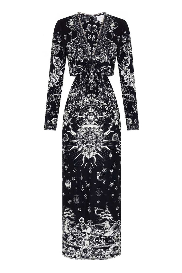Cut Out Jersey Dress in Tales Of Tattoo | FINAL SALE