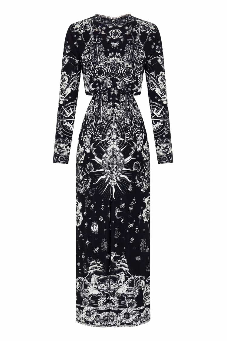 Cut Out Jersey Dress in Tales Of Tattoo | FINAL SALE