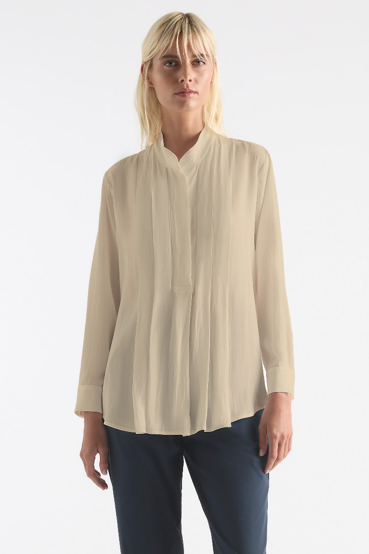 Duo Pleat Shirt in Oat