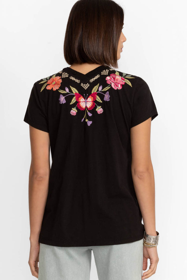 Dacie Button Neck Knit Tee