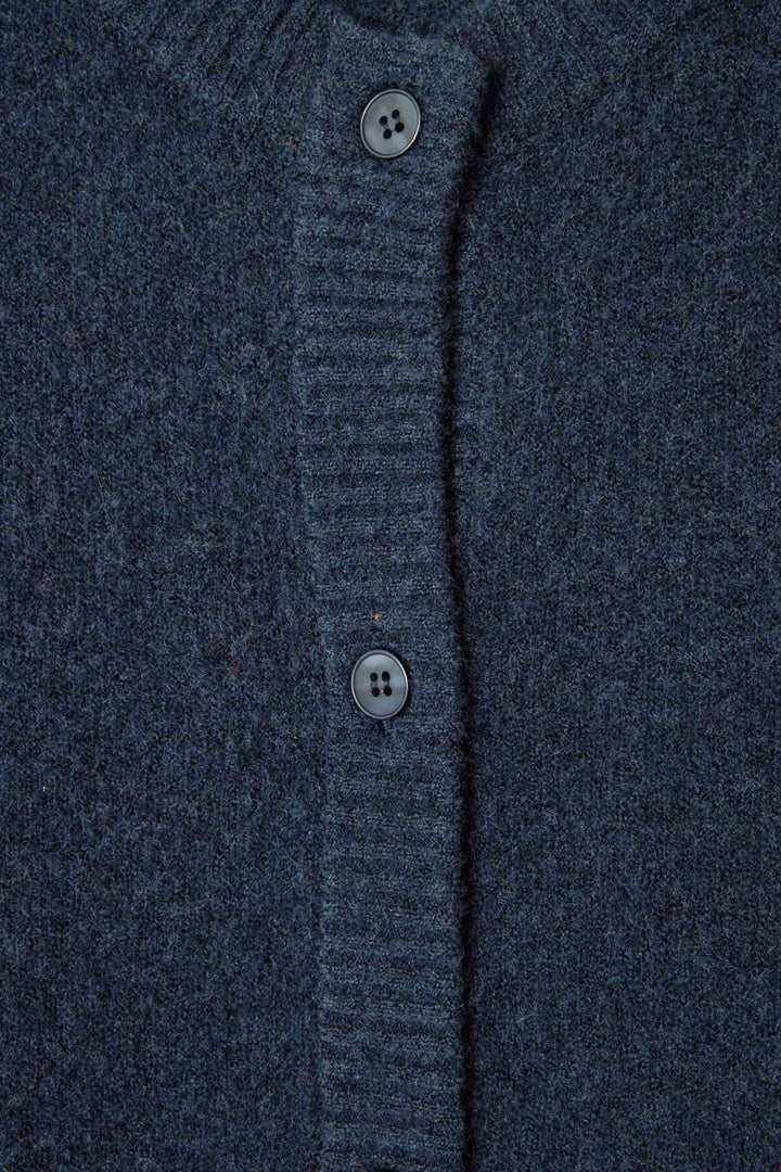 Damsville LS Cardigan in Navy Blue Black Melange