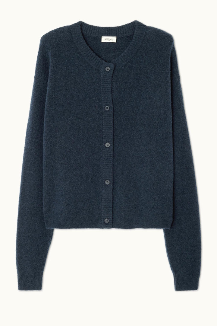 Damsville LS Cardigan in Navy Blue Black Melange